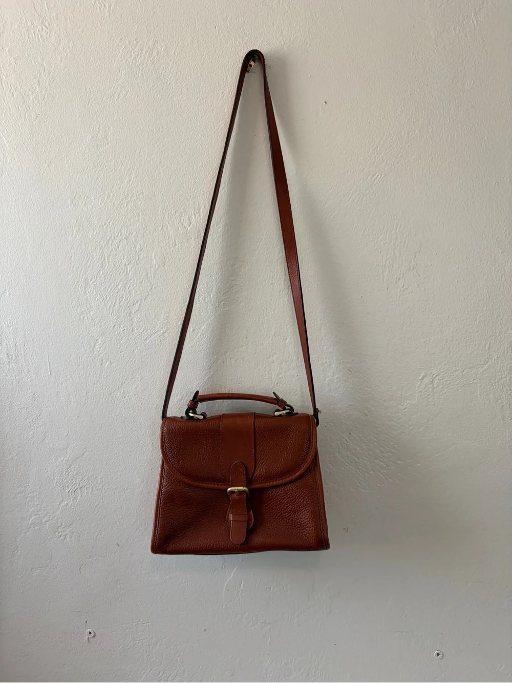 Vintage Liz Claiborne Rust Brown Leather Top-Handle Satchel